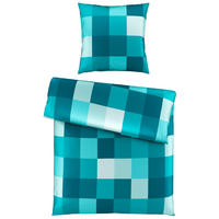 BETTWÄSCHE Beaufiat check Satin 135/200 cm  - Petrol, Textil (135/200cm) - Novel