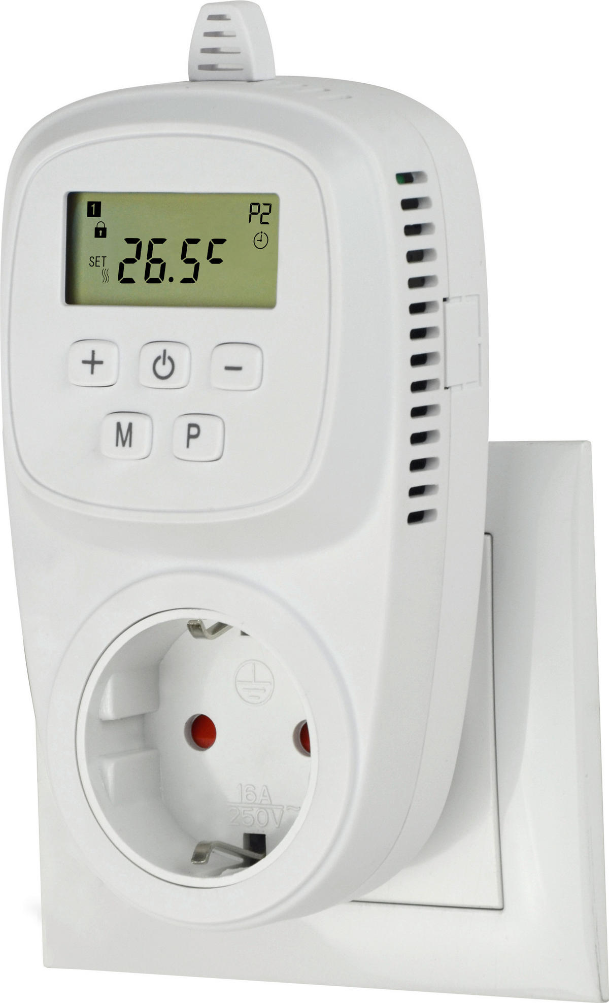 STECKDOSENTHERMOSTAT 14/7/4,2 cm  - Weiß, Basics, Kunststoff (14/7/4,2cm)