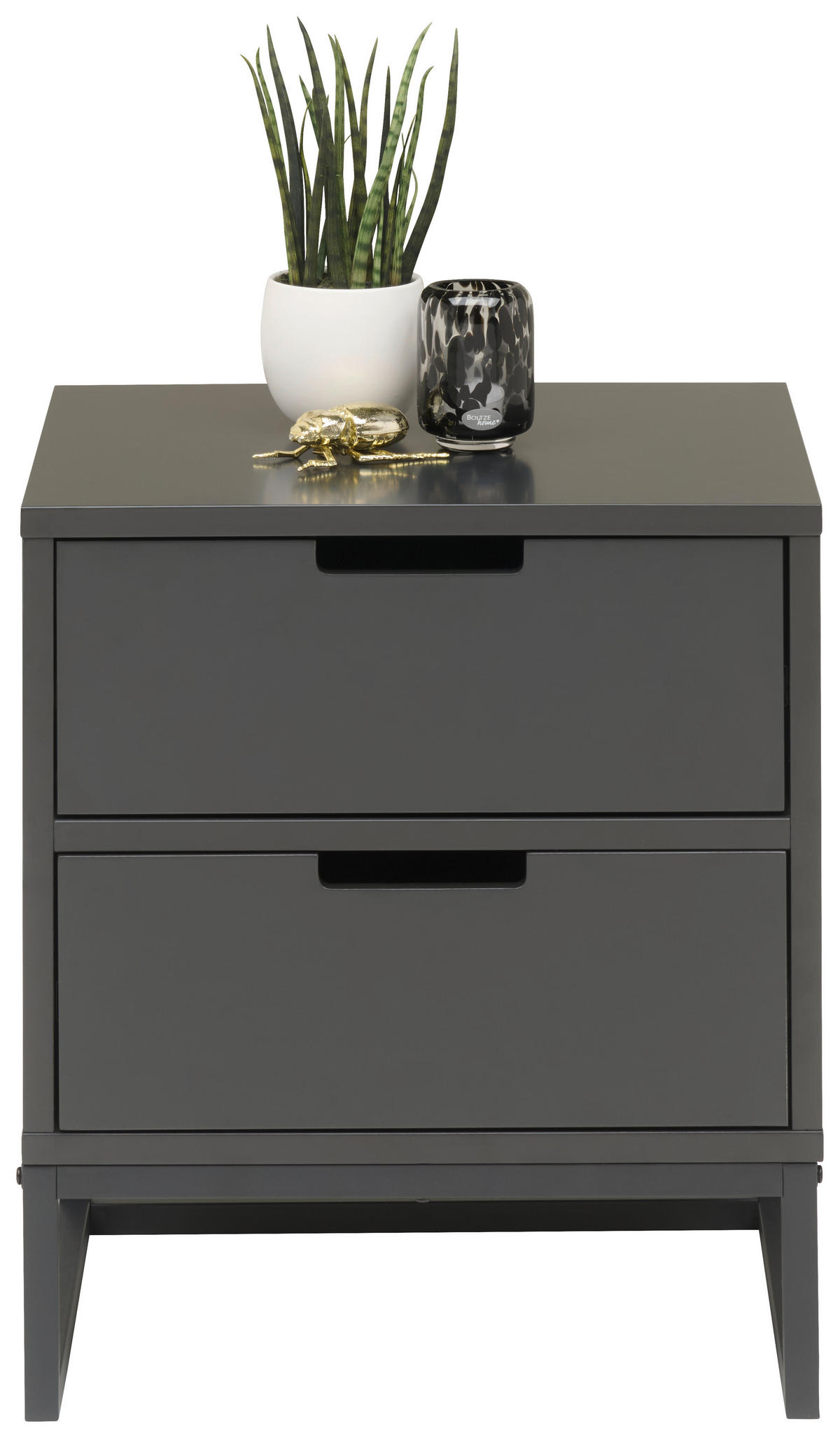 NACHTTISCH 47,6/53,1/40 cm  Anthrazit, Schwarz  - Anthrazit/Schwarz, Design, Holzwerkstoff/Metall (47,6/53,1/40cm) - Novel