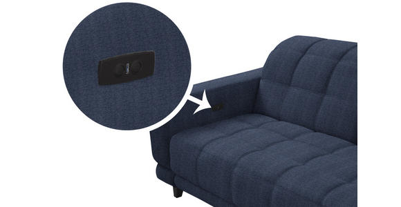 ECKSOFA in Webstoff Dunkelblau 302/216 cm - Schwarz/Dunkelblau, Design, Holz/Textil (302/216cm) - Xora
