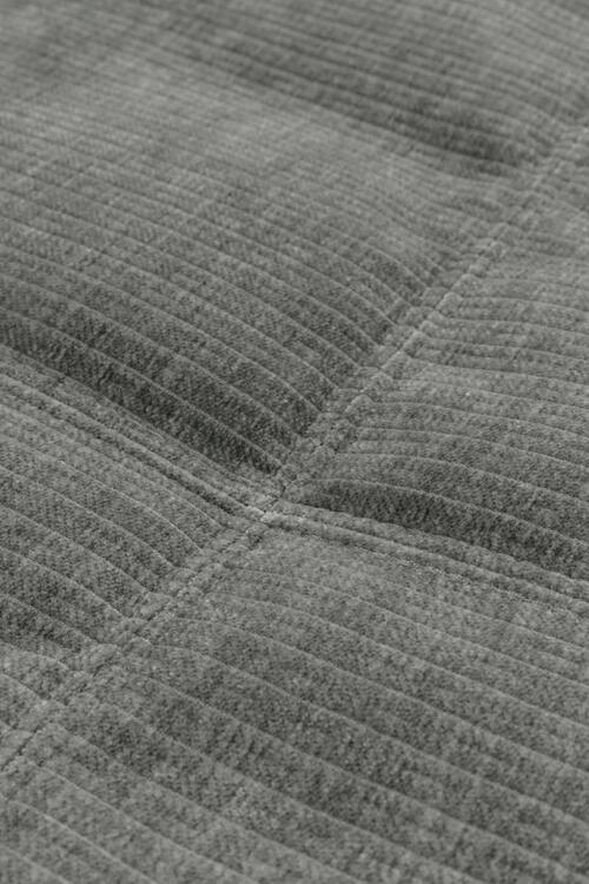 BIGSOFA in Cord Grau  - Schwarz/Grau, Modern, Textil (264/83/126cm) - Trendmanufaktur