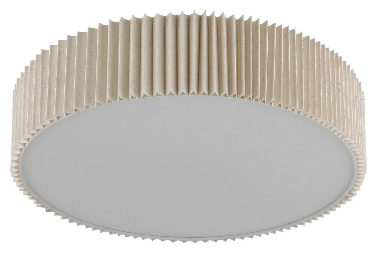 DECKENLEUCHTE  53/13 cm    - Opal/Naturfarben, MODERN, Textil/Metall (53/13cm) - Nouvel