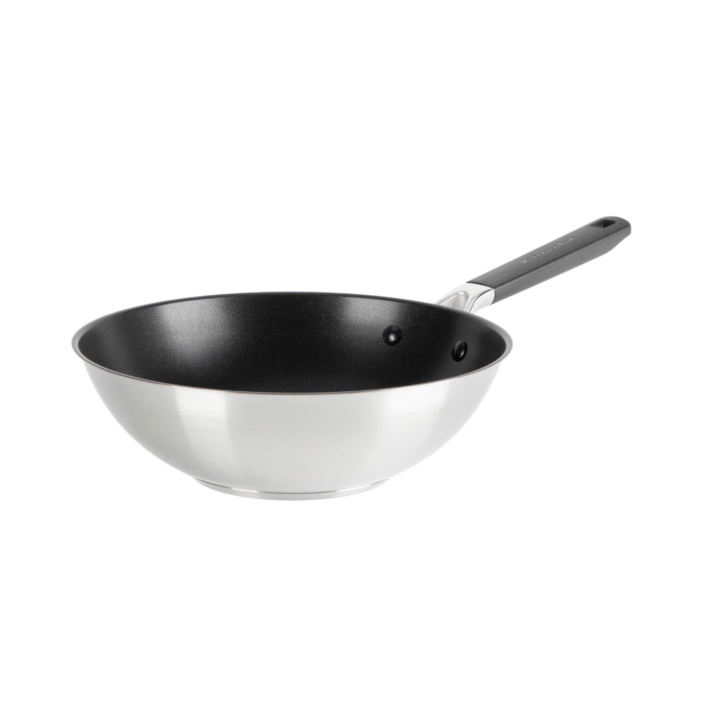 WOK Classic Stainless Steel Keramikbeschichtung 28 cm  - Silberfarben, Basics, Kunststoff/Metall (28cm) - Kitchenaid