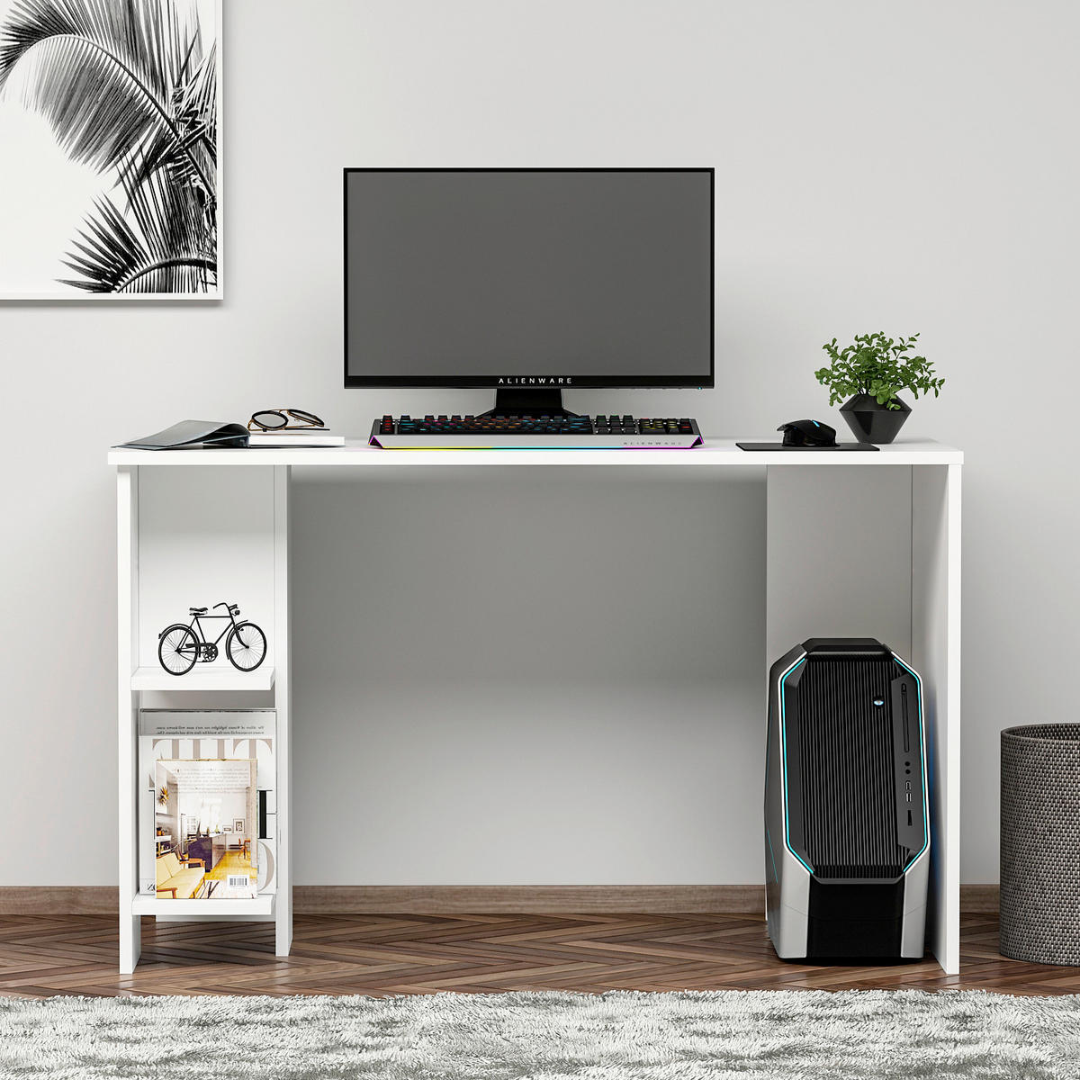 SCHREIBTISCH 120/60/73 cm Weiss  - Weiss, Design, Holzwerkstoff (120/60/73cm) - Livetastic