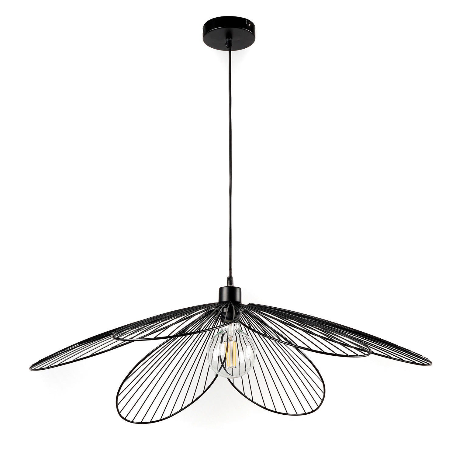 HÄNGELEUCHTE 83/107 cm   - Schwarz, Design, Metall (83/107cm)