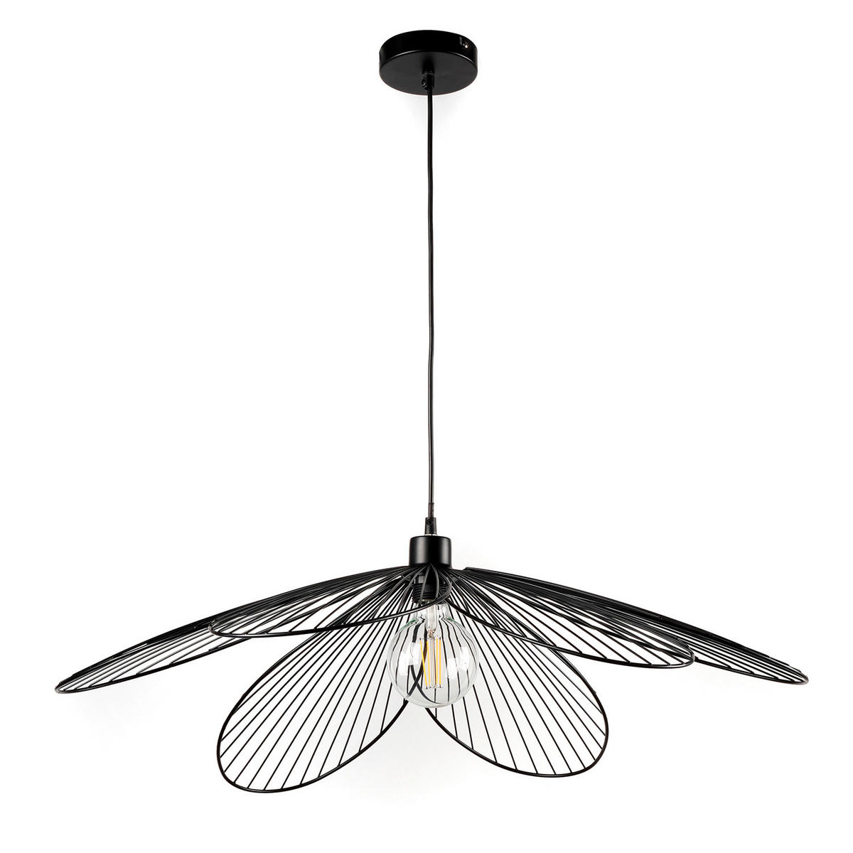 HÄNGELEUCHTE 83/107 cm   - Schwarz, Design, Metall (83/107cm)