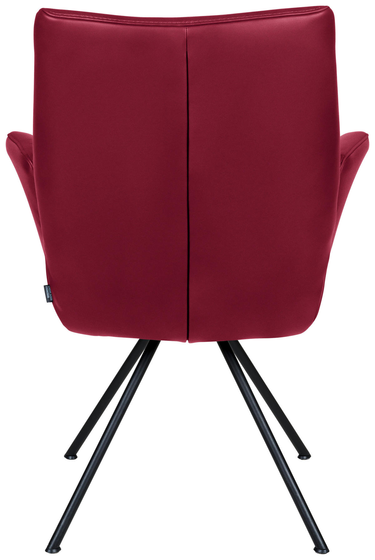ARMLEHNSTUHL  in Stahl Echtleder pigmentiert  - Schwarz/Dunkelrot, Design, Leder/Metall (65/91/63cm) - Dieter Knoll