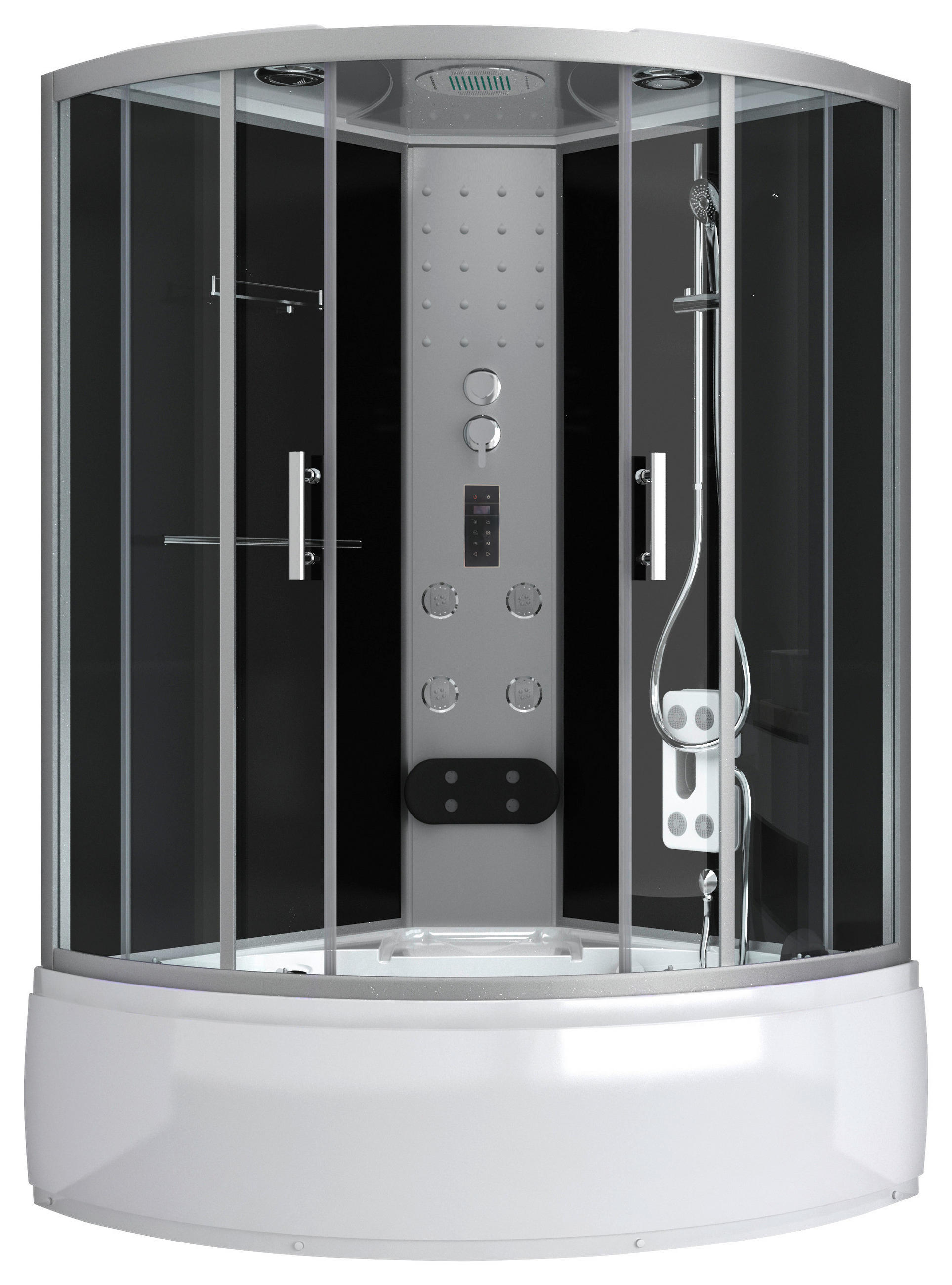 DAMPFDUSCHE 120/120/227 cm  in  - Schwarz/Weiß, Basics, Glas (120/120/227cm) - Sanotechnik