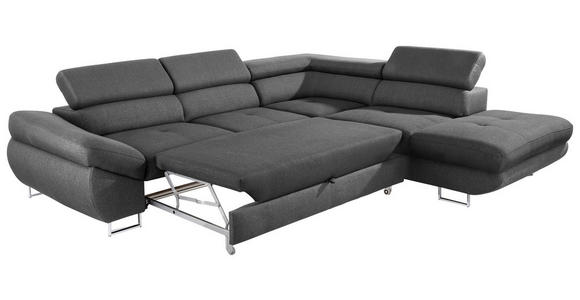 ECKSOFA  in Webstoff Dunkelgrau  280/235 cm  - Dunkelgrau, Design, Textil/Metall (280/235cm) - Hom`in