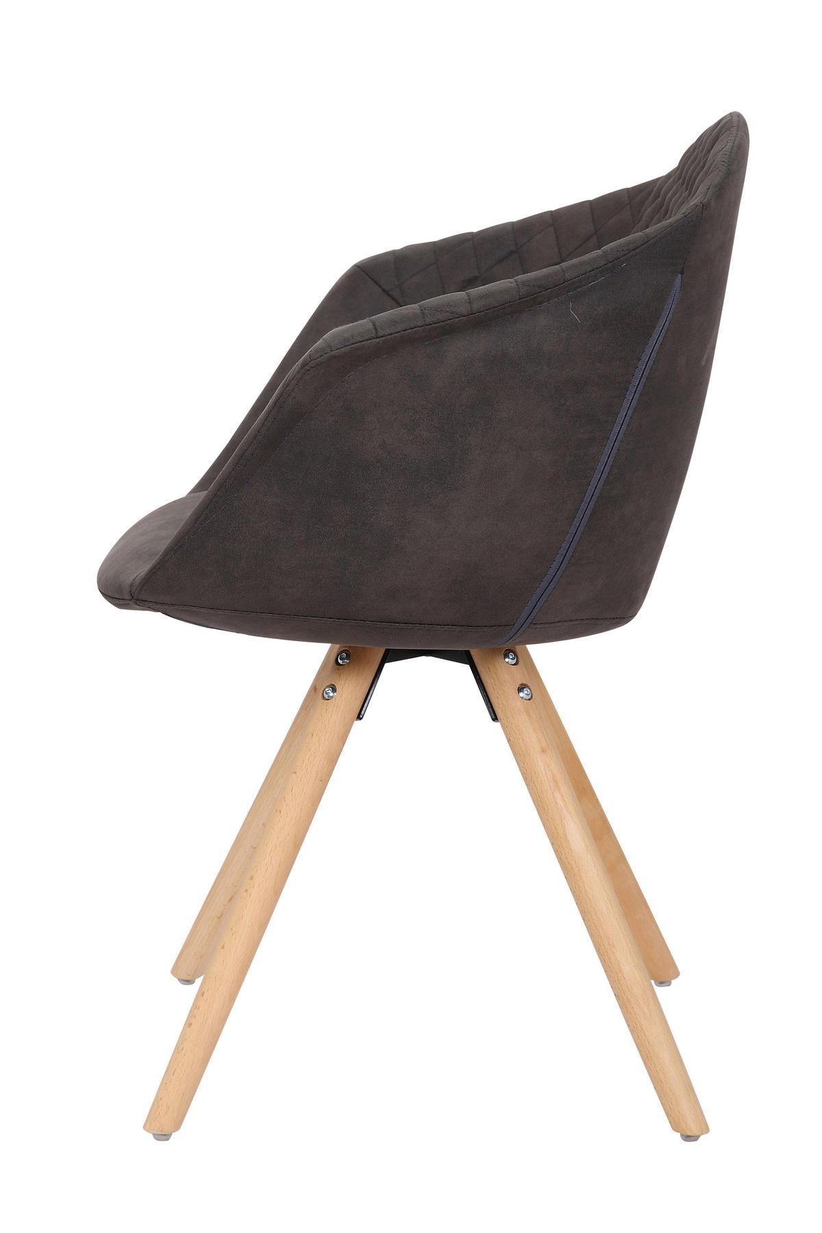 ARMLEHNSTUHL-SET 2 Stück  in  - Schwarz/Braun, MODERN, Holz/Textil (59/82/55cm) - Kayoom