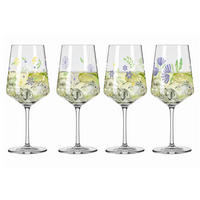 GLÄSERSET Sommertau 4-teilig  - Transparent/Lila, Trend, Glas (9,3/22,5cm) - Ritzenhoff