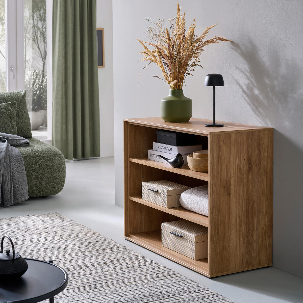 REGALELEMENT 90,9/72,6/40 cm Eichefarben  90,9/72,6/40 cm  - Eichefarben, Design, Holzwerkstoff (90,9/72,6/40cm) - home24