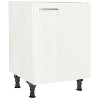 SPÜLENUNTERSCHRANK  in Weiß Hochglanz  - Edelstahlfarben/Weiß Hochglanz, MODERN, Holzwerkstoff/Metall (60/87/56cm) - Nobilia