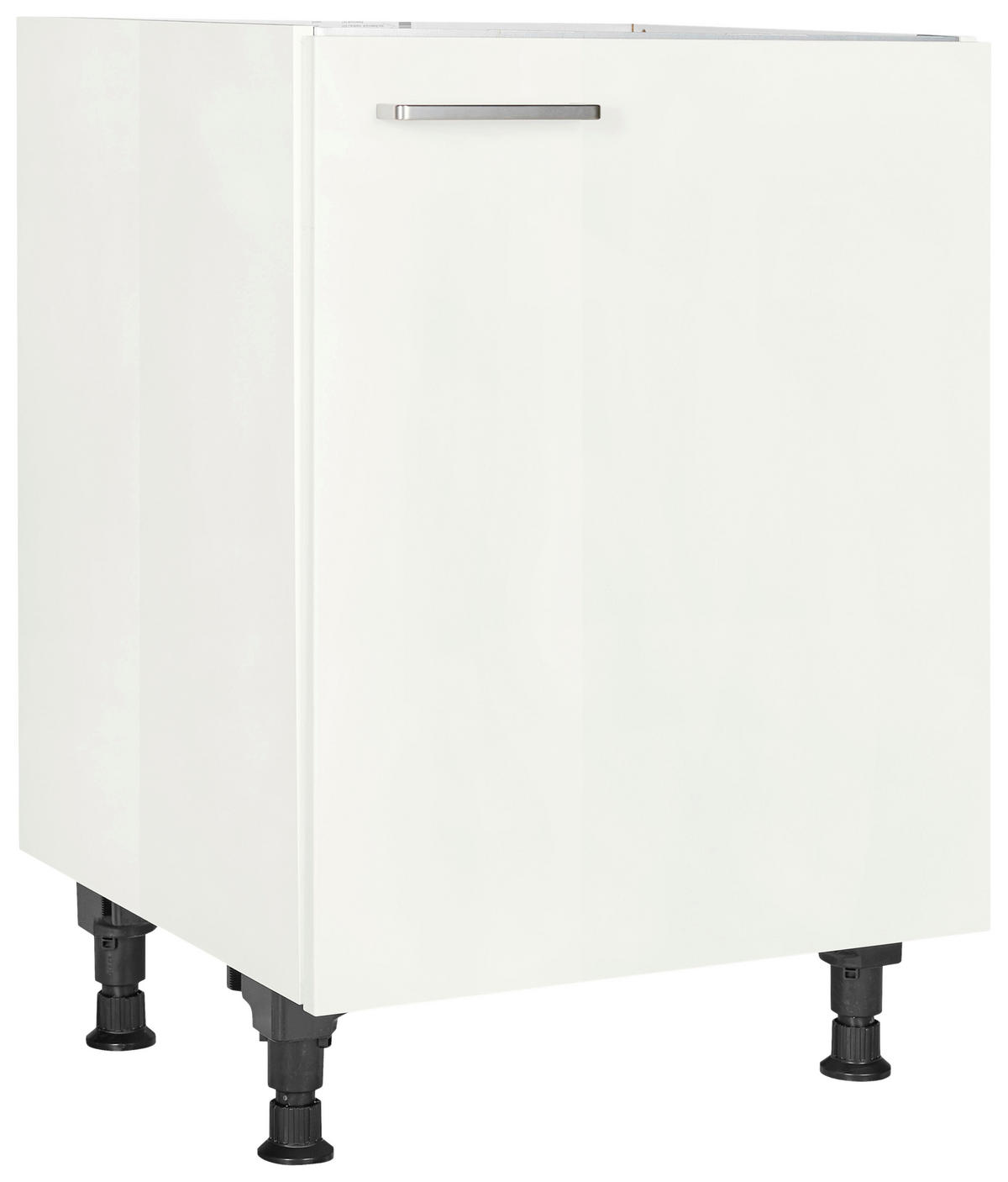 SPÜLENUNTERSCHRANK  in Weiß Hochglanz  - Edelstahlfarben/Weiß Hochglanz, MODERN, Holzwerkstoff/Metall (60/87/56cm) - Nobilia