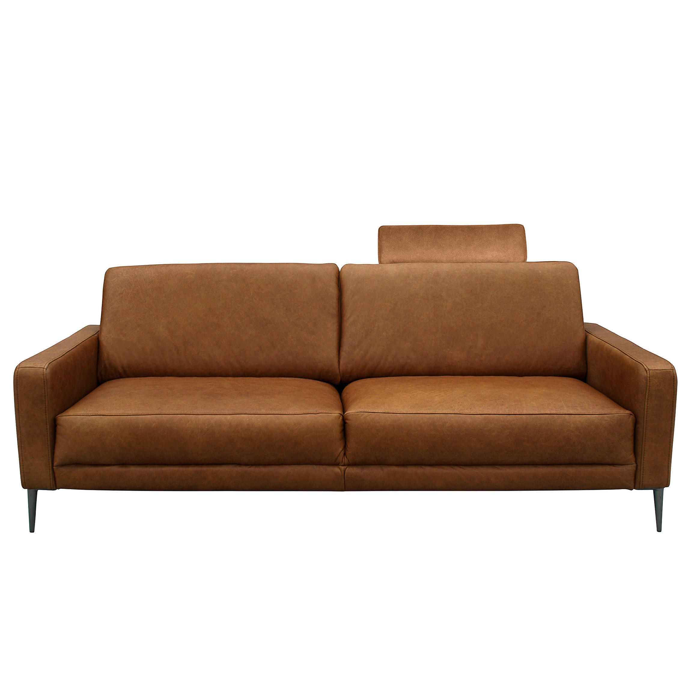 KOPFSTÜTZE in Echtleder  - Cognac, Design, Leder (52/17/14cm) - Livetastic