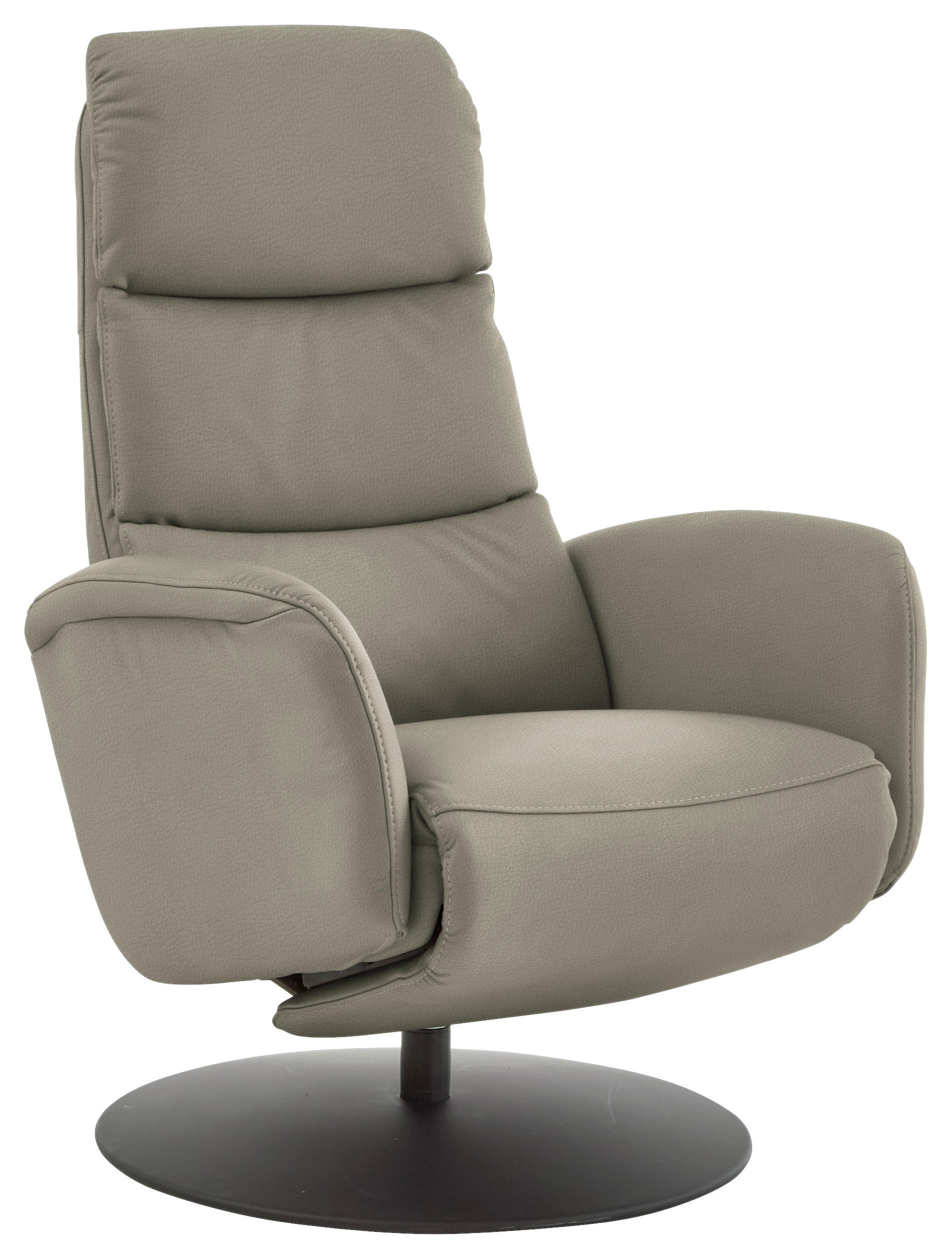 RELAXSESSEL in Leder Grau  - Schwarz/Grau, Design, Leder/Metall (76/108/86cm) - Dieter Knoll