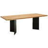 ESSTISCH in Holz 220/100/75 cm  - Eichefarben/Schwarz, ROMANTIK / LANDHAUS, Holz/Metall (220/100/75cm) - Linea Natura