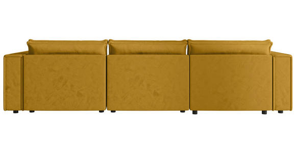 WOHNLANDSCHAFT Senfgelb Webstoff  - Senfgelb/Schwarz, MODERN, Kunststoff/Textil (350/153/68cm) - Xora