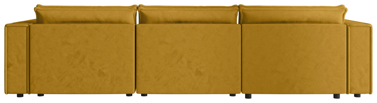WOHNLANDSCHAFT Senfgelb Webstoff  - Senfgelb/Schwarz, MODERN, Kunststoff/Textil (350/153/68cm) - Xora