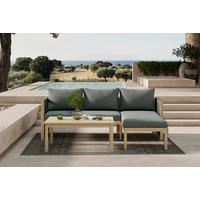 LOUNGEGARNITUR 3-teilig  198/132 cm   - Akaziefarben, Modern, Holz/Kunststoff (198/132cm) - Ambia Garden