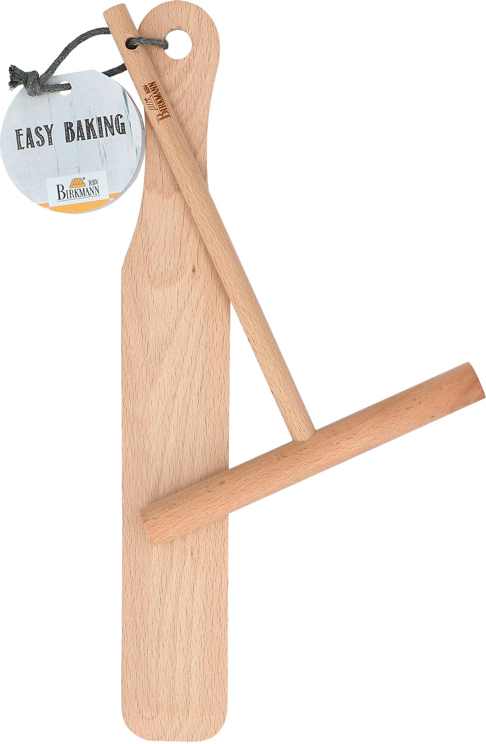 CREPES-SET EASY BAKING  - Buchefarben, Basics, Holz (15 / 30cm) - Birkmann