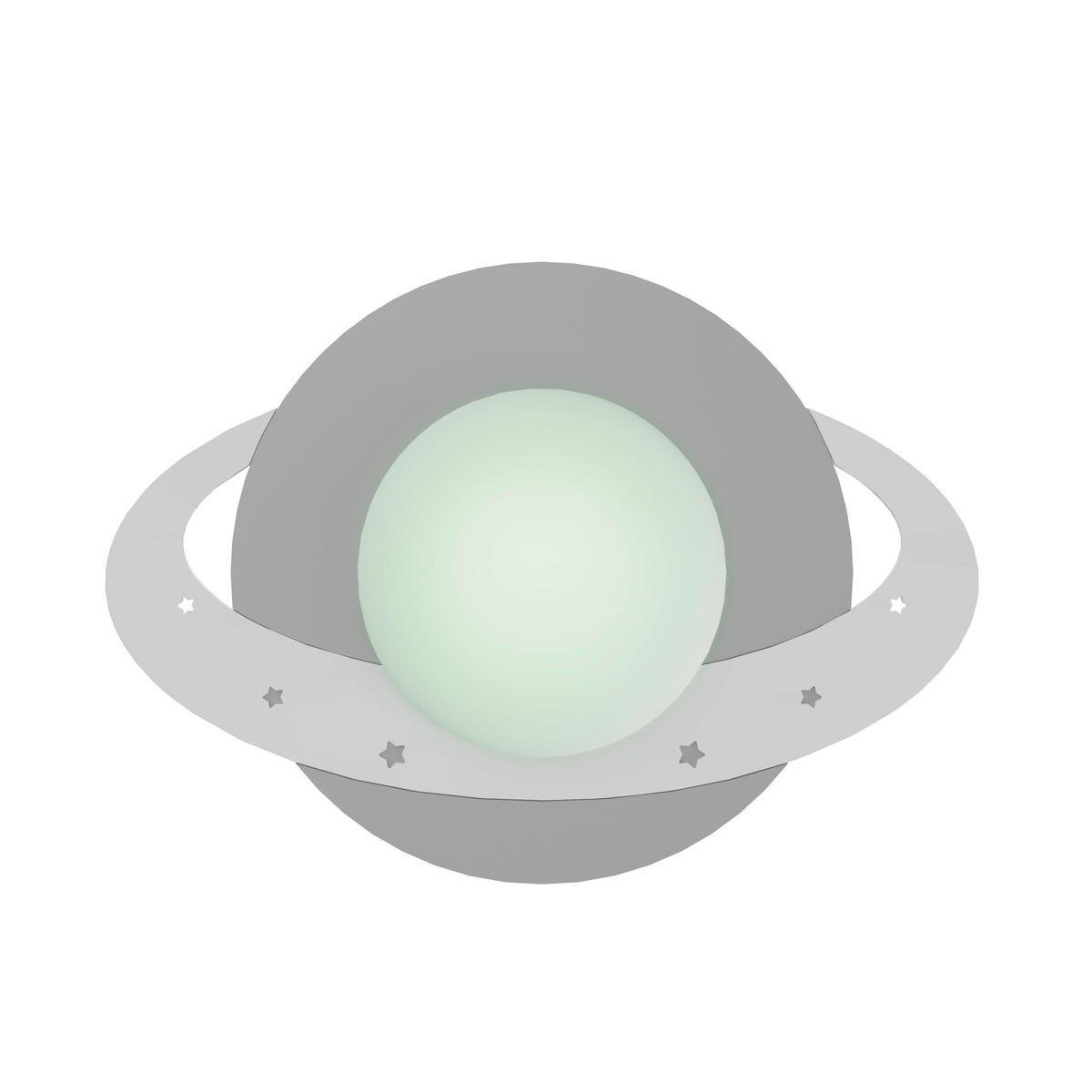 LED-KINDERDECKENLEUCHTE Saturn Starlight 75/50/8 cm   - Weiß, Basics, Holz (75/50/8cm)