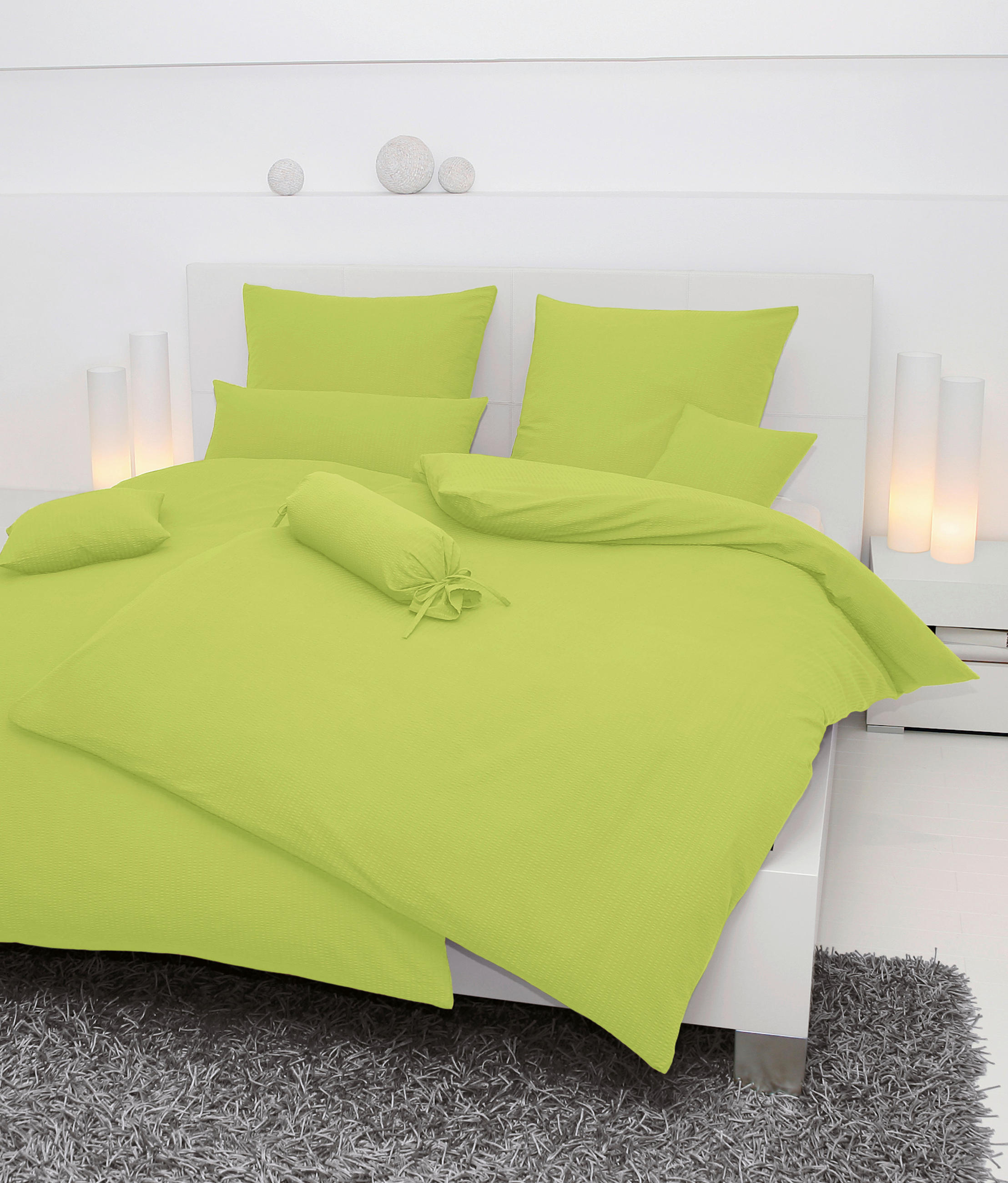 BETTWÄSCHE Seersucker 200/220 cm  - Grün, Basics, Textil (200/220cm) - Janine