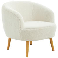 SESSEL Bouclé, Teddystoff Naturfarben, Weiß    - Weiß/Naturfarben, MODERN, Holz/Textil (74/71/72cm) - Livetastic
