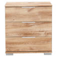 NACHTKÄSTCHEN in Eichefarben  - Eichefarben/Alufarben, Design, Holzwerkstoff/Kunststoff (52/58/38cm) - Carryhome