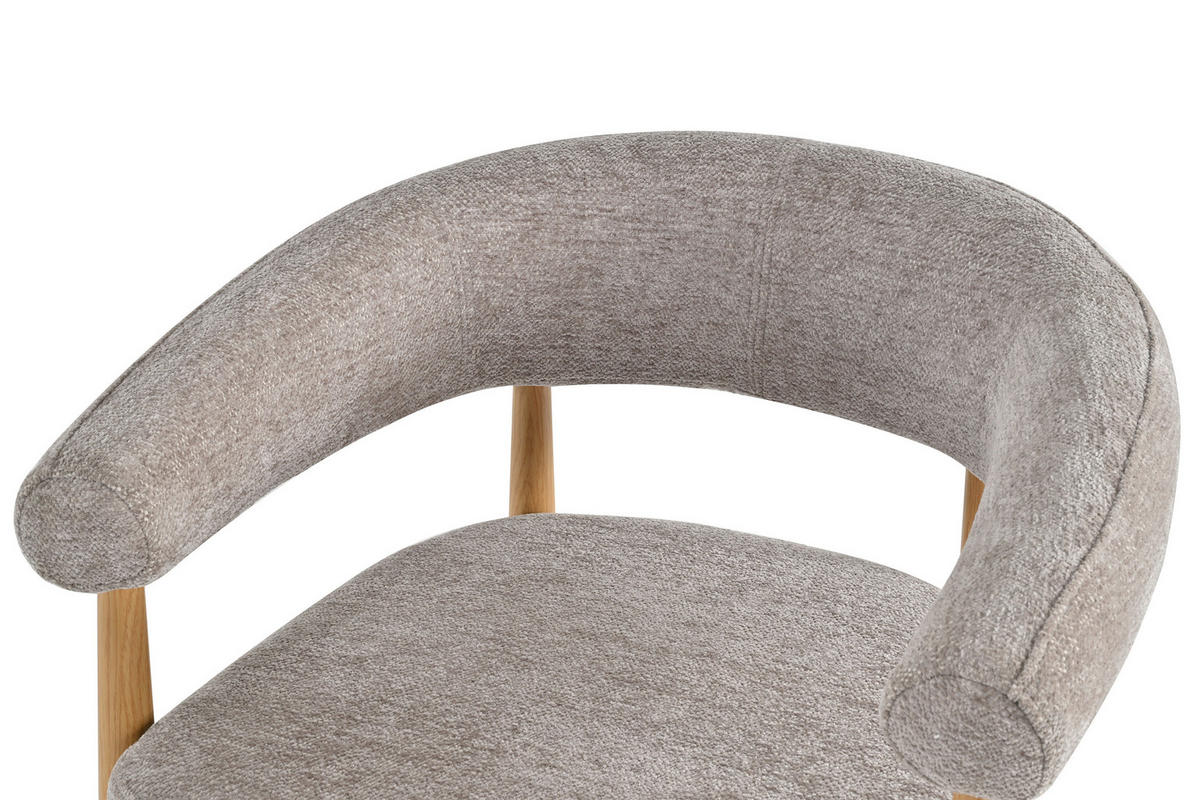 ARMLEHNSTUHL   Webstoff  Eichefarben, Beige  - Eichefarben/Beige, MODERN, Textil/Metall (61/75/61cm) - Livetastic