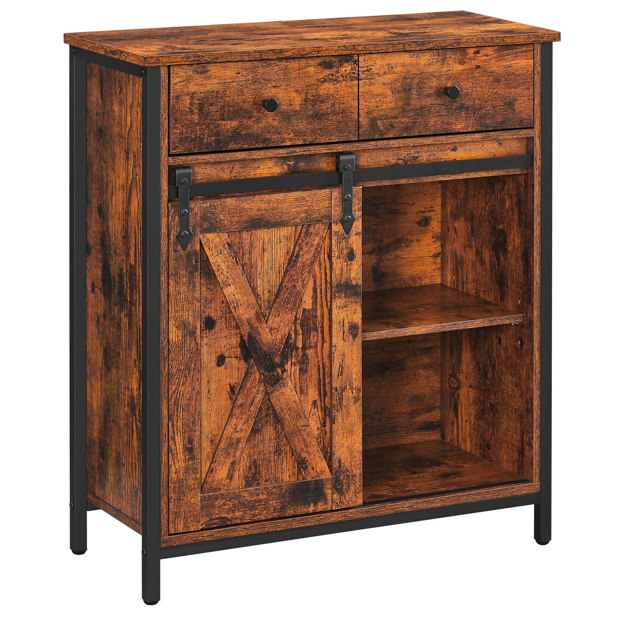 KOMMODE  in 70/80/30 cm  - Schwarz/Braun, Natur, Holz/Holzwerkstoff (70/80/30cm) - Boxxx