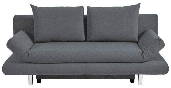 SCHLAFSOFA Armteil verstellbar Mikrofaser Dunkelgrau  - Chromfarben/Dunkelgrau, Design, Textil (194/73/91cm) - Xora