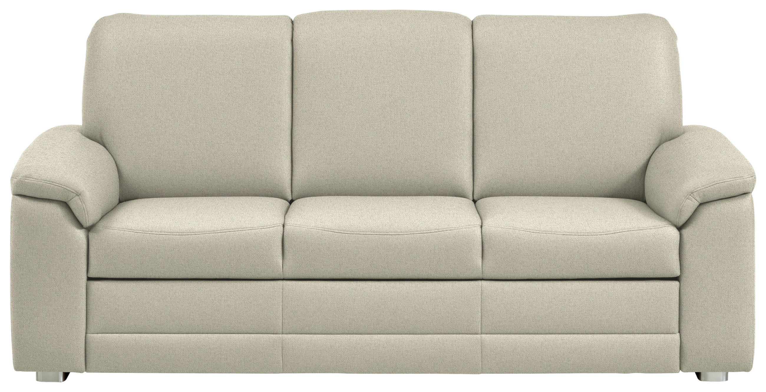 3-SITZER-SOFA Chenille Silberfarben  - Silberfarben/Alufarben, Konventionell, Textil/Metall (208/96/89cm) - Beldomo Comfort