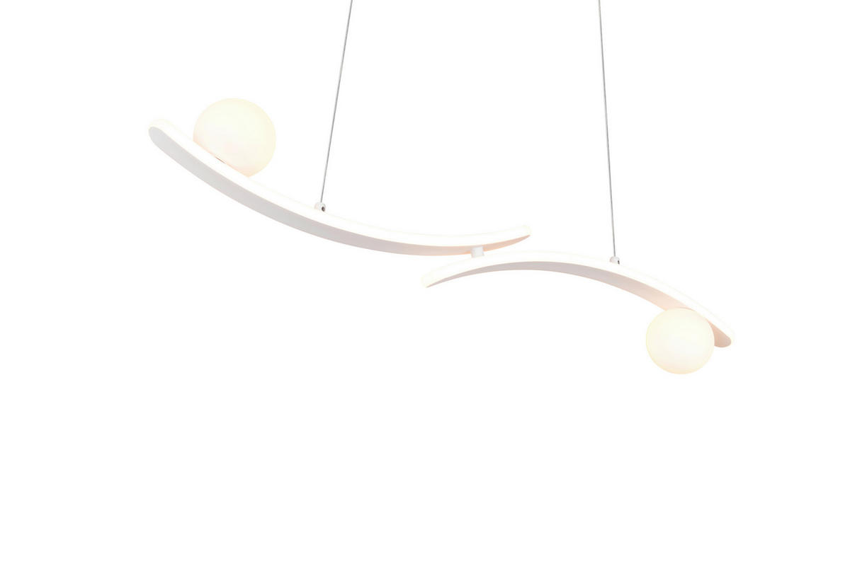 LED-HÄNGELEUCHTE Napoli 82/150/9 cm   - Weiß, Design, Glas/Kunststoff (82/150/9cm) - Trio Leuchten