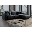 ECKSOFA in Samt Dunkelgrau  - Chromfarben/Dunkelgrau, KONVENTIONELL, Kunststoff/Textil (293/195cm) - Carryhome