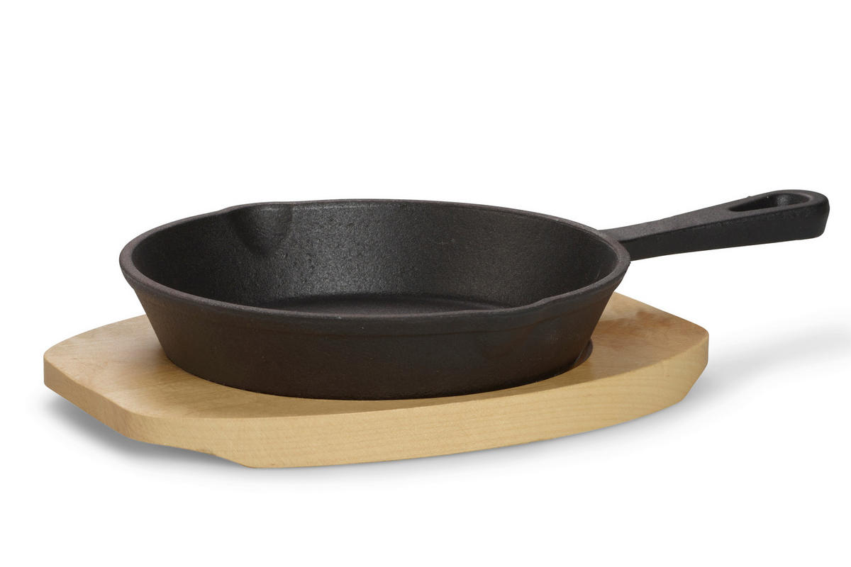 SERVIERPFANNE Emaille  - Schwarz, Basics, Metall (25,4/15,8/3,2cm) - Echtwerk