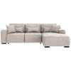ECKSOFA  in Chenille Creme  - Creme/Grau, KONVENTIONELL, Kunststoff/Textil (293/205cm) - Carryhome