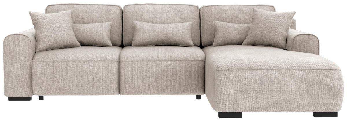 ECKSOFA Creme Chenille  - Creme/Grau, KONVENTIONELL, Kunststoff/Textil (293/205cm) - Carryhome