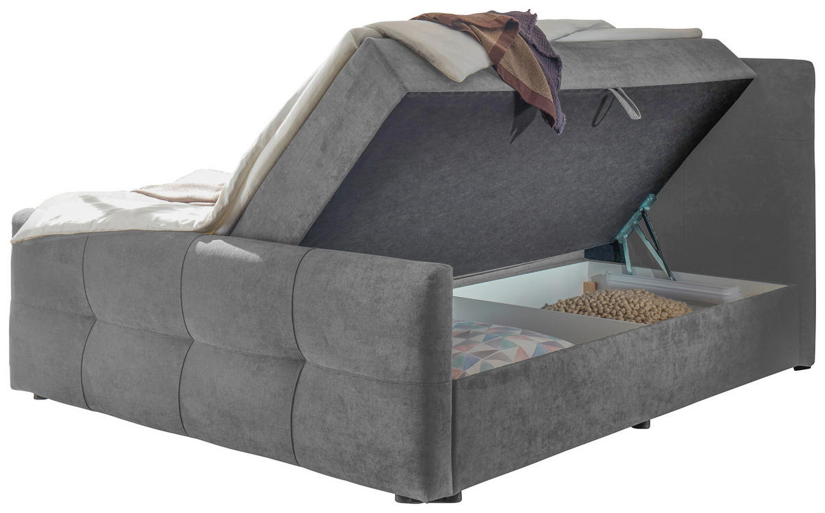 BOXBETT 180/200 cm  in Dunkelgrau  - Dunkelgrau, Modern, Holzwerkstoff/Kunststoff (180/200cm) - MID.YOU
