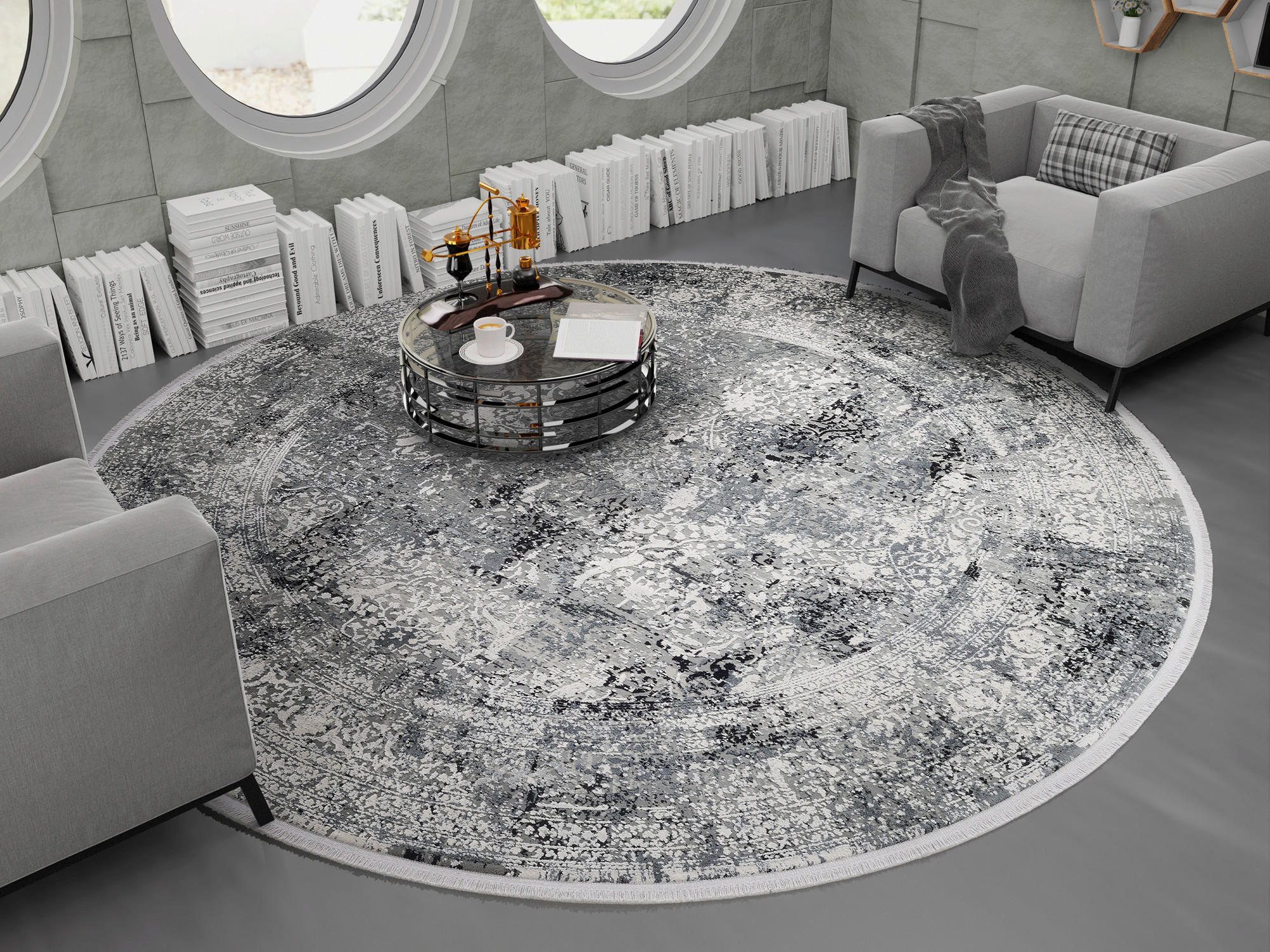 WEBTEPPICH 200/200 cm Avignon Dunkelgrau  - Dunkelgrau, Design, Textil (200/200cm) - Dieter Knoll