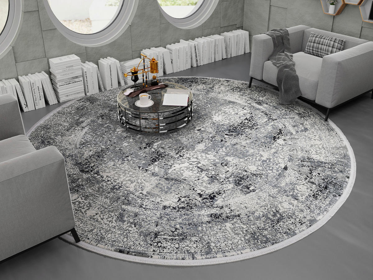 WEBTEPPICH 200/200 cm Avignon Dunkelgrau  - Dunkelgrau, Design, Textil (200/200cm) - Dieter Knoll
