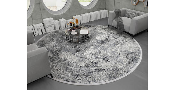 WEBTEPPICH 160 cm Avignon Dunkelgrau rund  - Dunkelgrau, Design, Textil (160cm) - Dieter Knoll