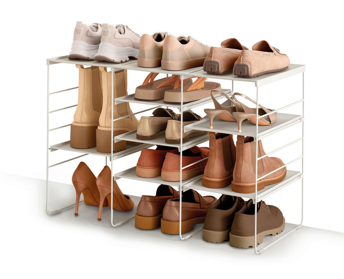 SCHUHREGAL Grauweiß  - Grauweiß, Basics, Kunststoff/Metall (75,8/51,2/35cm) - Joseph Joseph