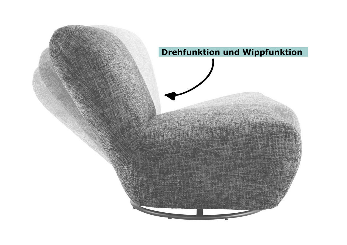 XXL-SESSEL in Struktur Dunkelgrün  - Dunkelgrün/Schwarz, Trend, Textil/Metall (95/77/94cm) - Livetastic