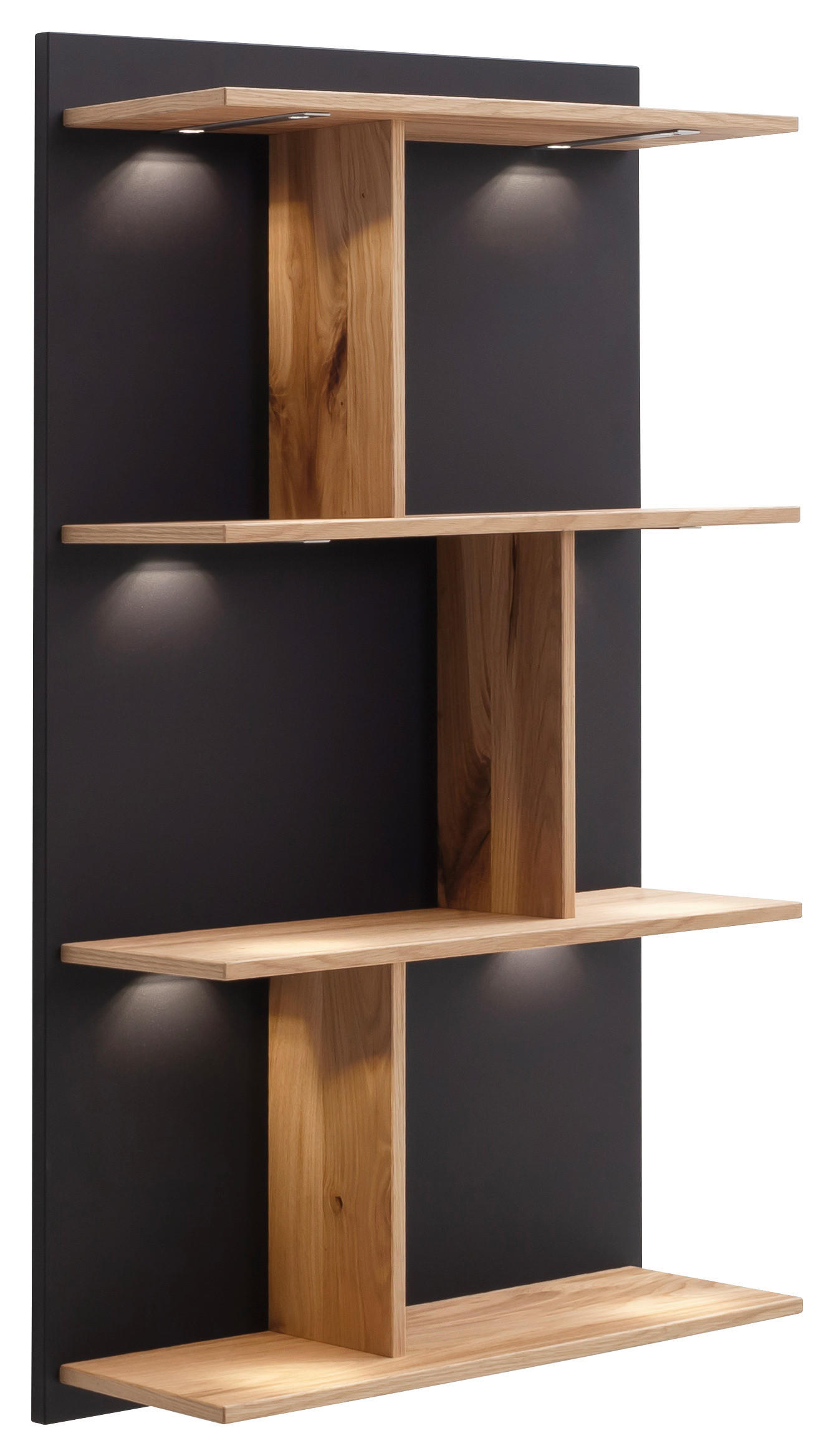 WANDPANEEL Anthrazit, Eichefarben  59,4/103,7/24 cm  - Eichefarben/Anthrazit, Design, Holz/Holzwerkstoff (59,4/103,7/24cm) - Schöner Wohnen