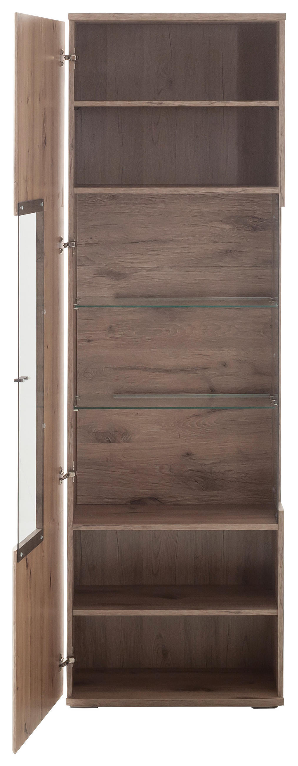 VITRINE in Eichefarben  - Eichefarben/Anthrazit, Design, Glas/Holzwerkstoff (60/199/37cm) - MID.YOU