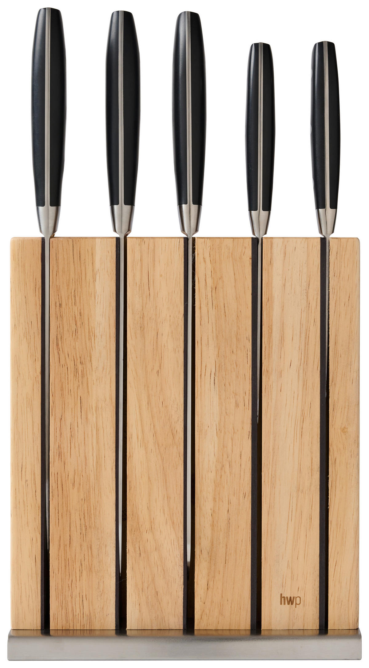 MESSERBLOCK 6-teilig  - Hellbraun/Schwarz, Basics, Holz/Kunststoff - Homeware Profession.