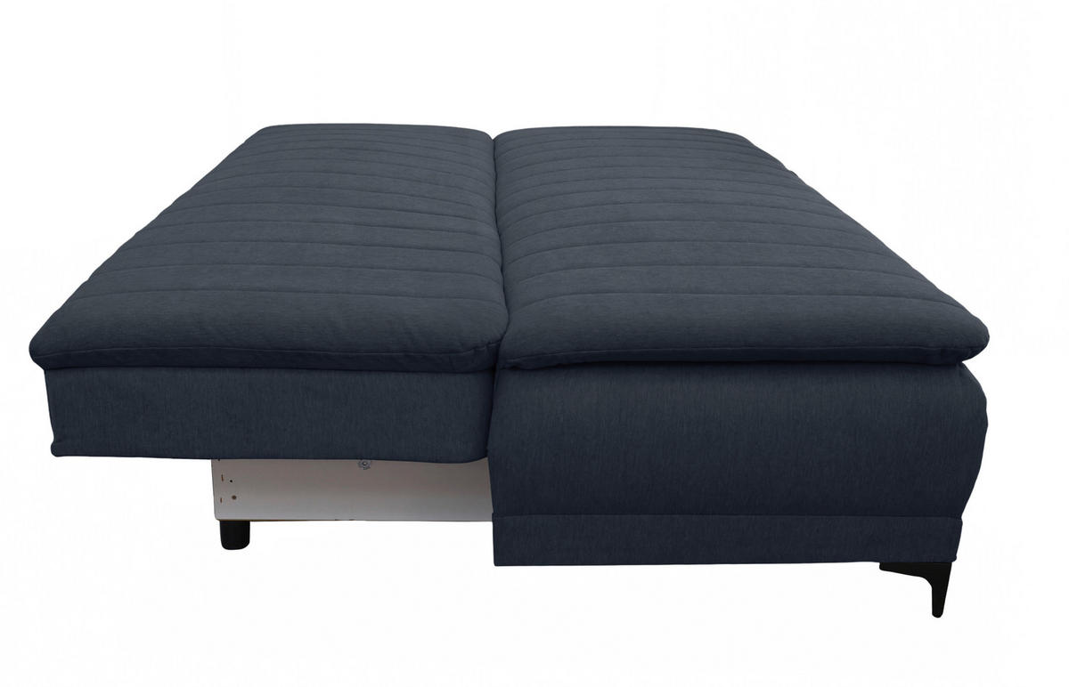 SCHLAFSOFA MOLISS in Flachgewebe Dunkelblau  - Schwarz/Dunkelblau, Basics, Textil/Metall (202/98/78cm) - Livetastic