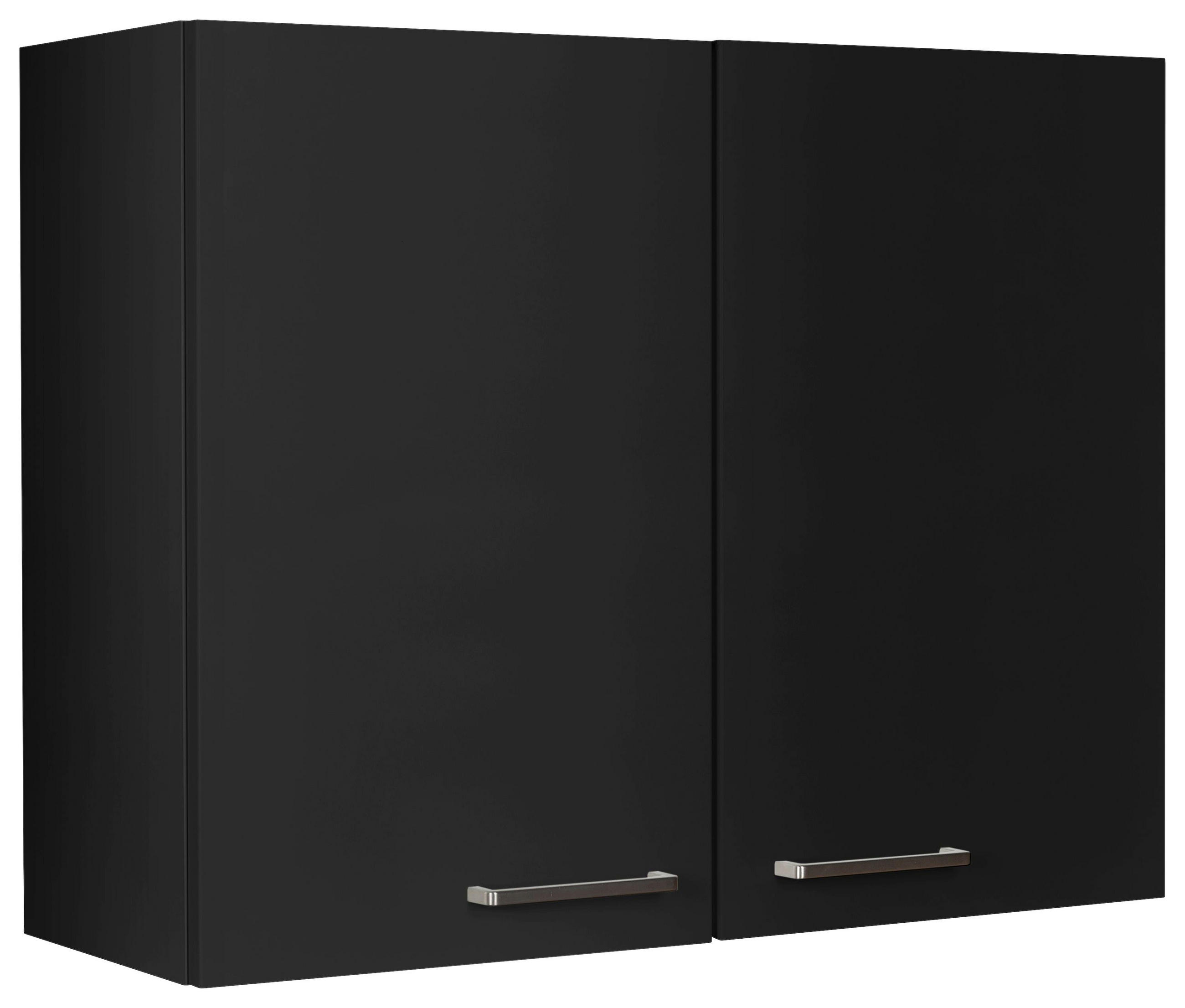 KÜCHENOBERSCHRANK 90/72/35 cm  in Schwarz  - Edelstahlfarben/Schwarz, MODERN, Holzwerkstoff (90/72/35cm) - Nobilia