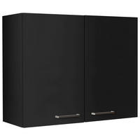 KÜCHENOBERSCHRANK 90/72/35 cm  in Schwarz  - Edelstahlfarben/Schwarz, MODERN, Holzwerkstoff (90/72/35cm) - Nobilia